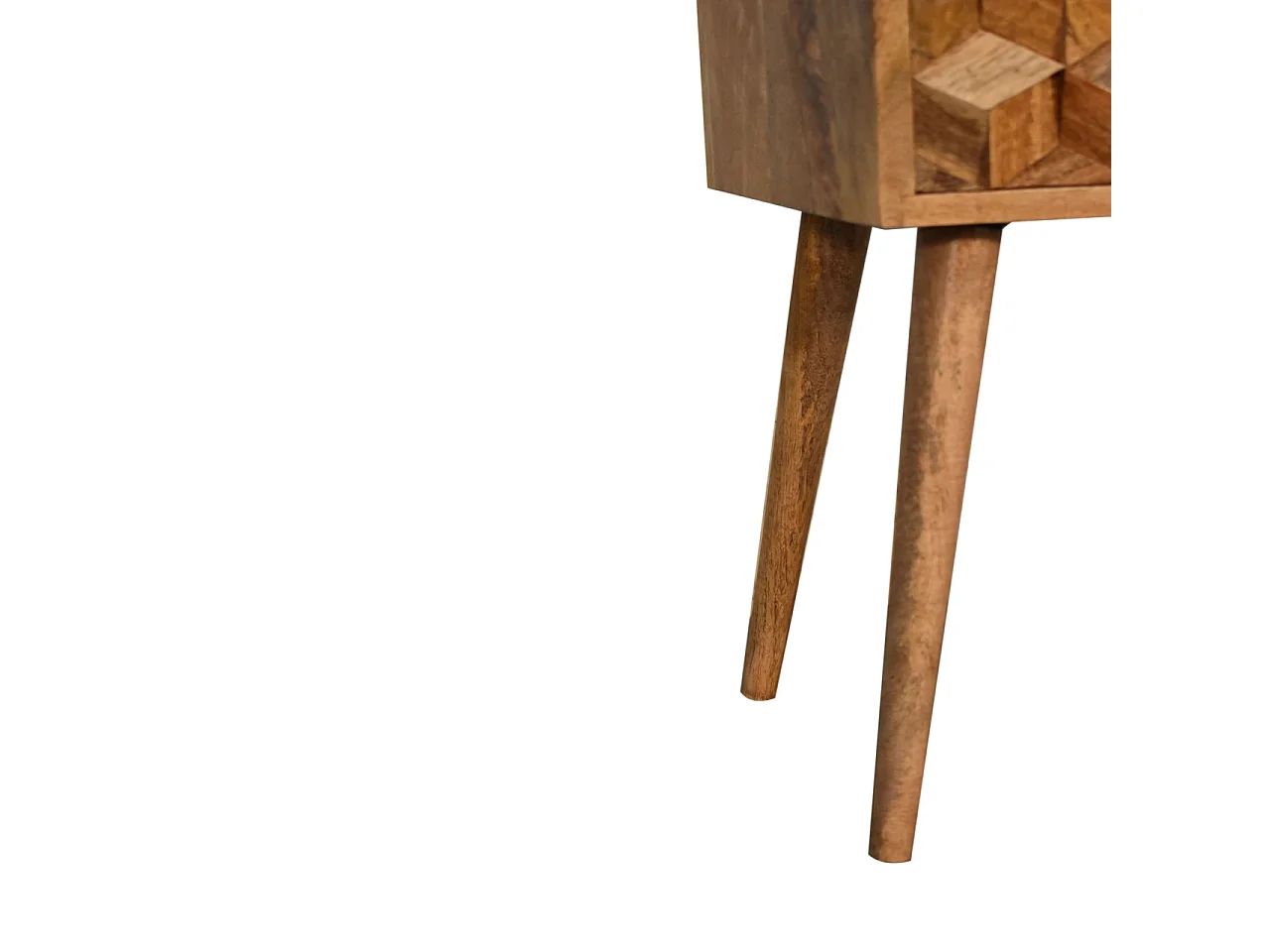Table de chevet Mini Cube Carved 2 Tiroirs