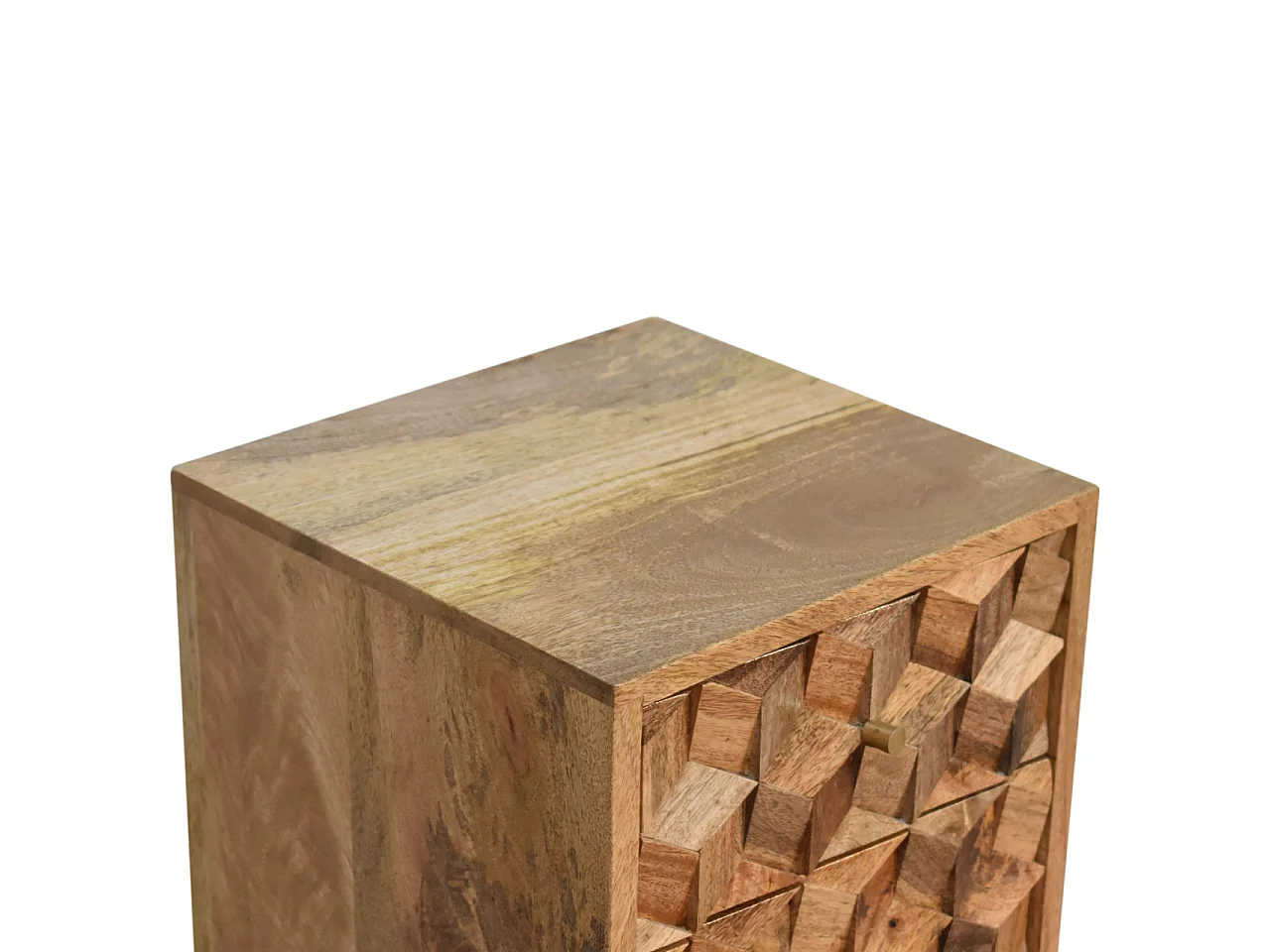 Table de chevet Mini Cube Carved 2 Tiroirs