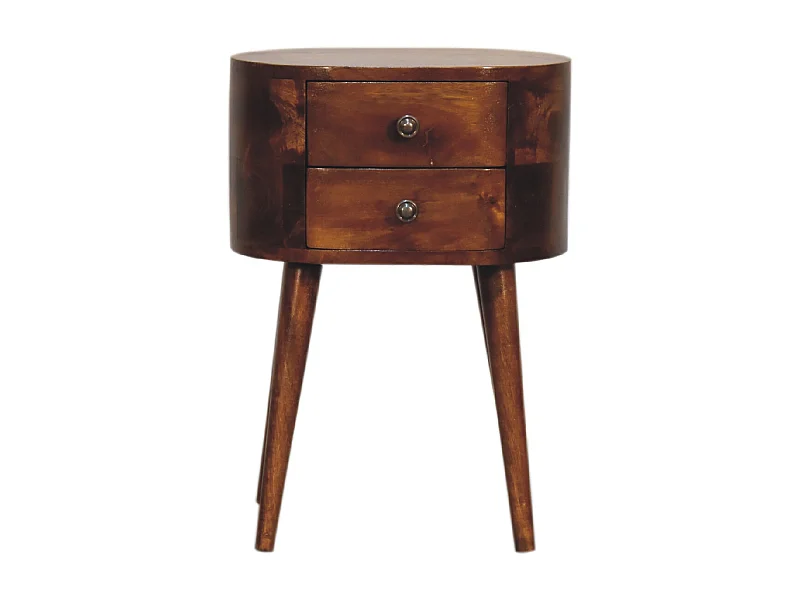 Mini mesa redonda de roble