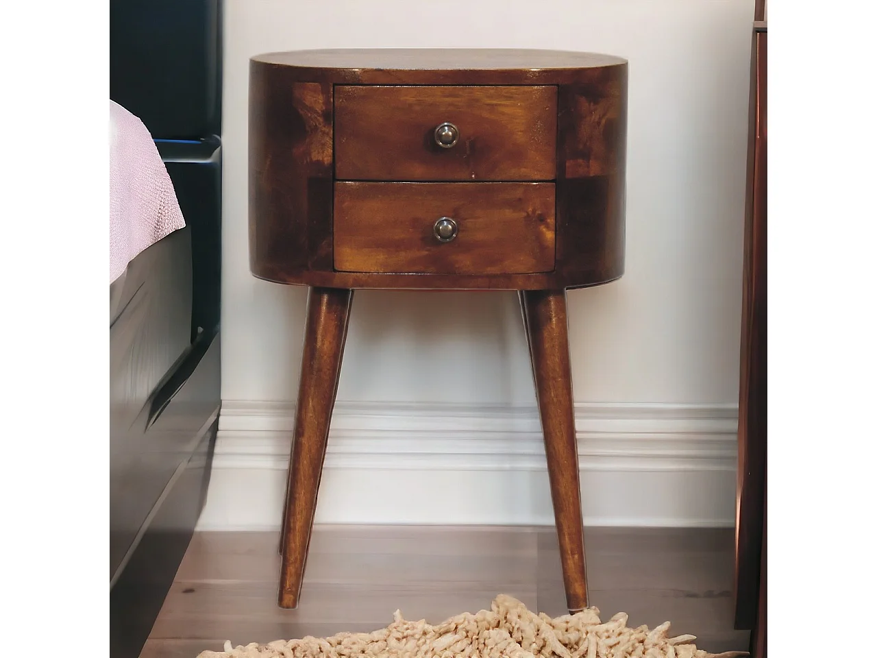 Table de chevet Mini Chestnut Rounded