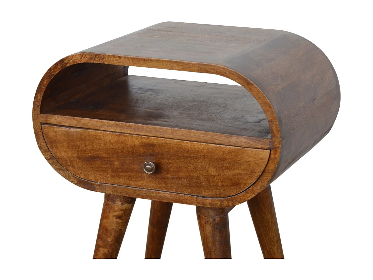 Okrągła otwarta szafka nocna Chestnut