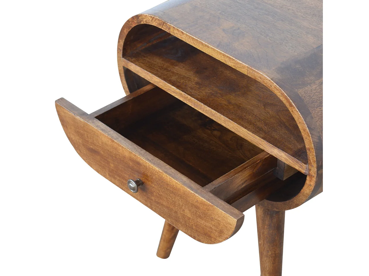 Okrągła otwarta szafka nocna Chestnut