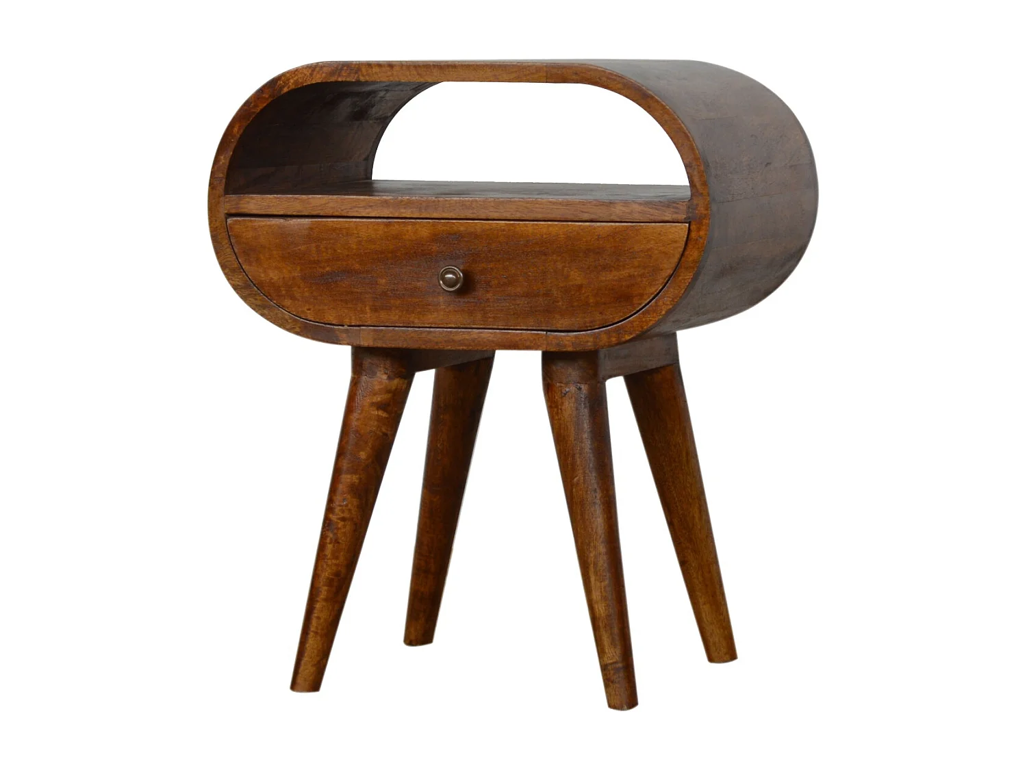 Okrągła otwarta szafka nocna Chestnut