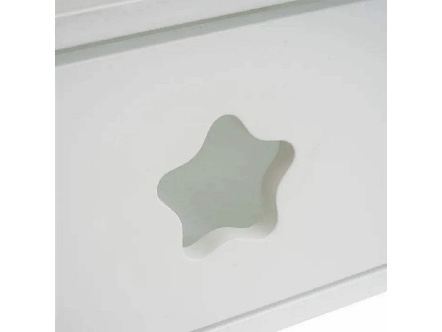 Table de chevet table de nuit pour enfant coloris blanc-naturel - Longueur 40 x Profondeur 30 x Hauteur 50 c