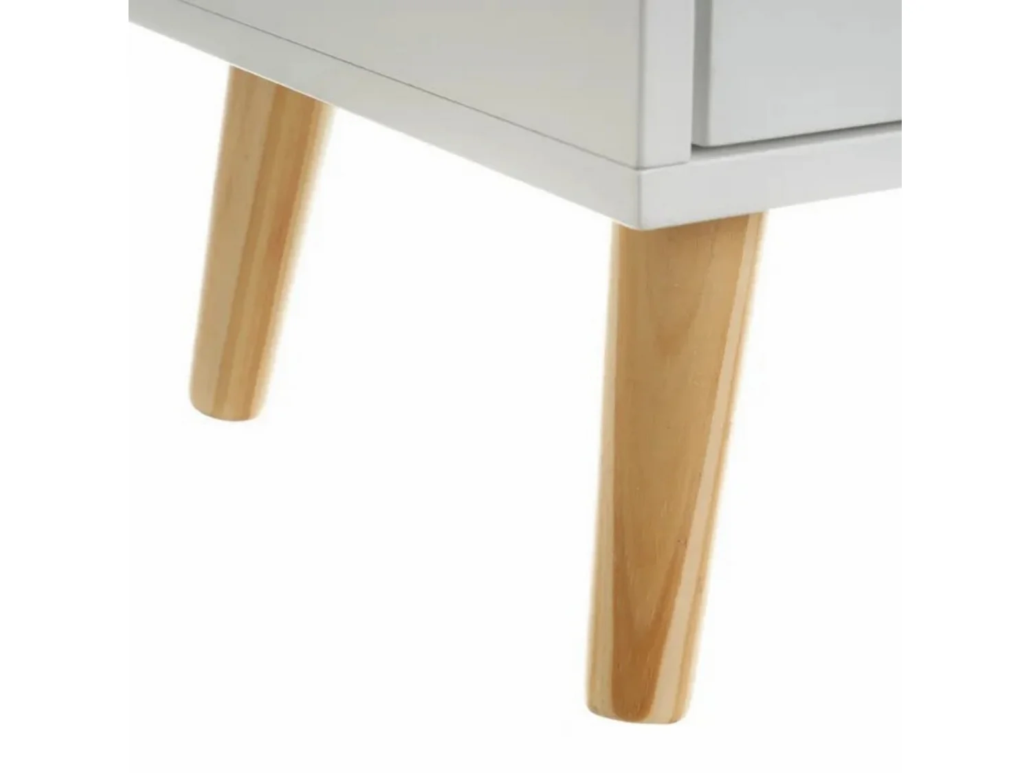 Table de chevet table de nuit pour enfant coloris blanc-naturel - Longueur 40 x Profondeur 30 x Hauteur 50 c