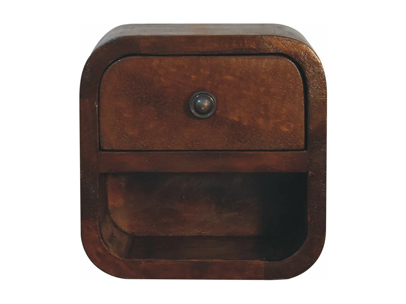 Table de chevet Mini Curved Chestnut avec Slot