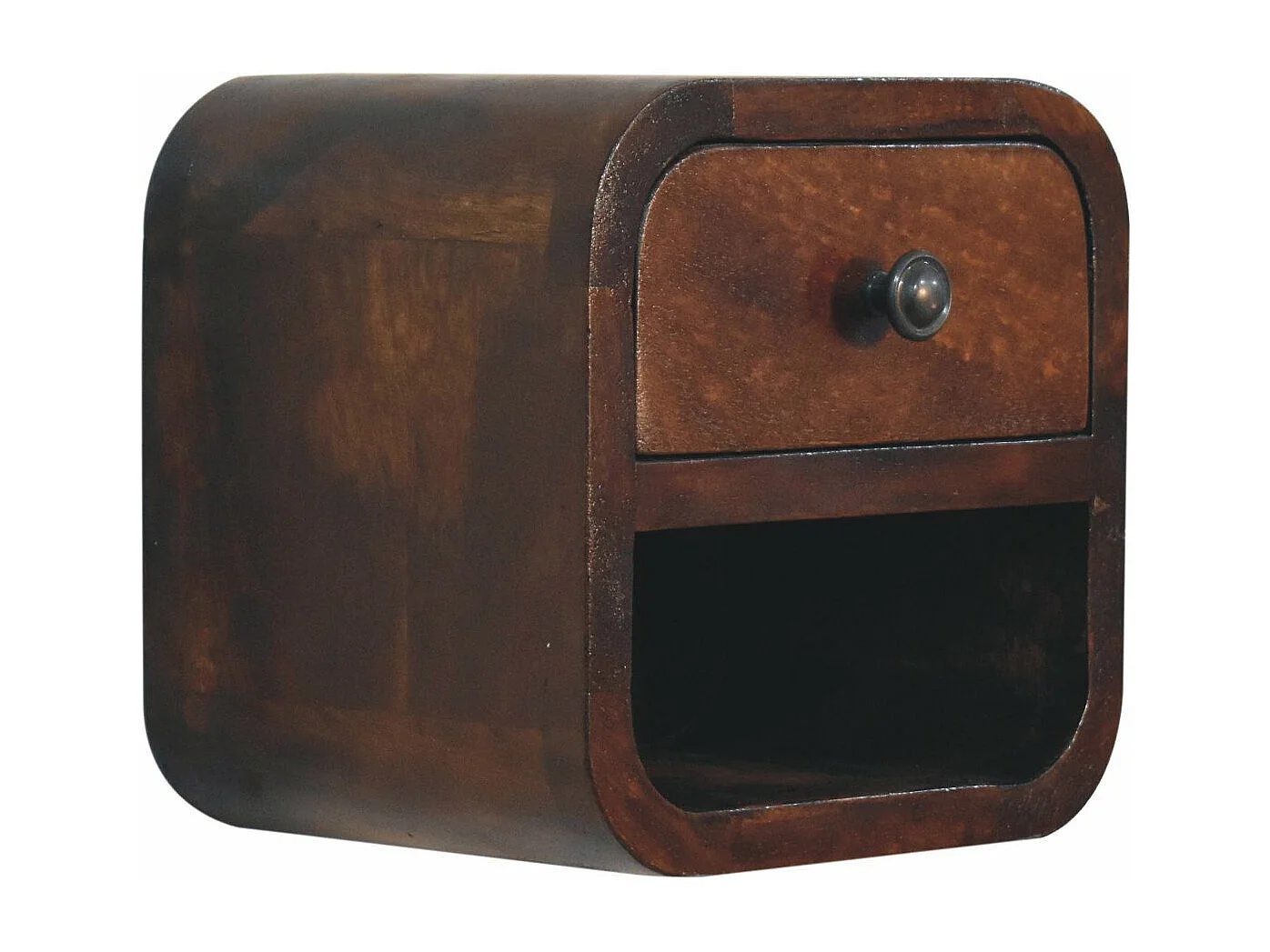 Table de chevet Mini Curved Chestnut avec Slot