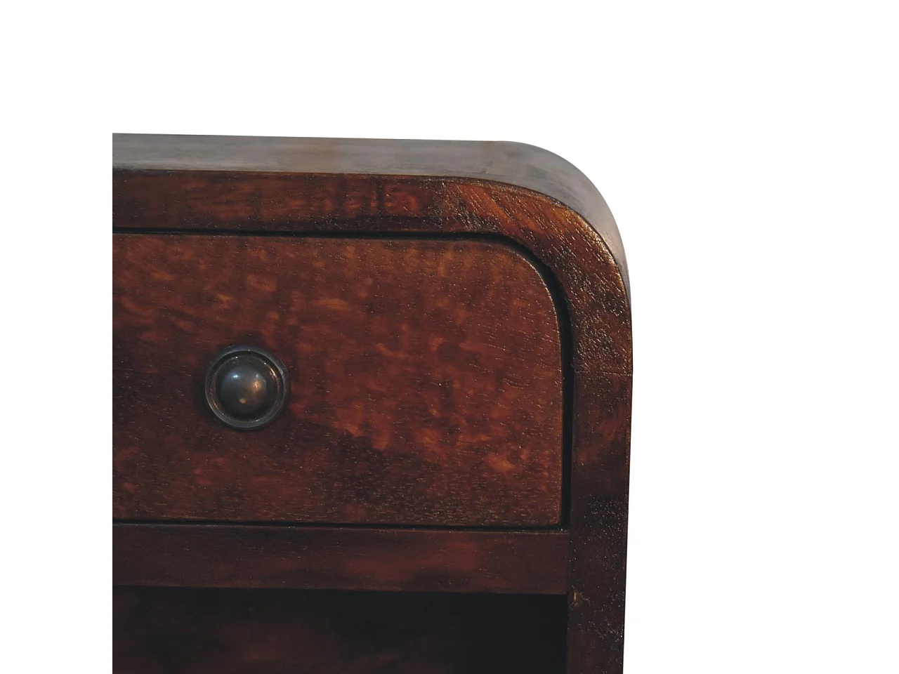 Table de chevet Mini Curved Chestnut avec Slot