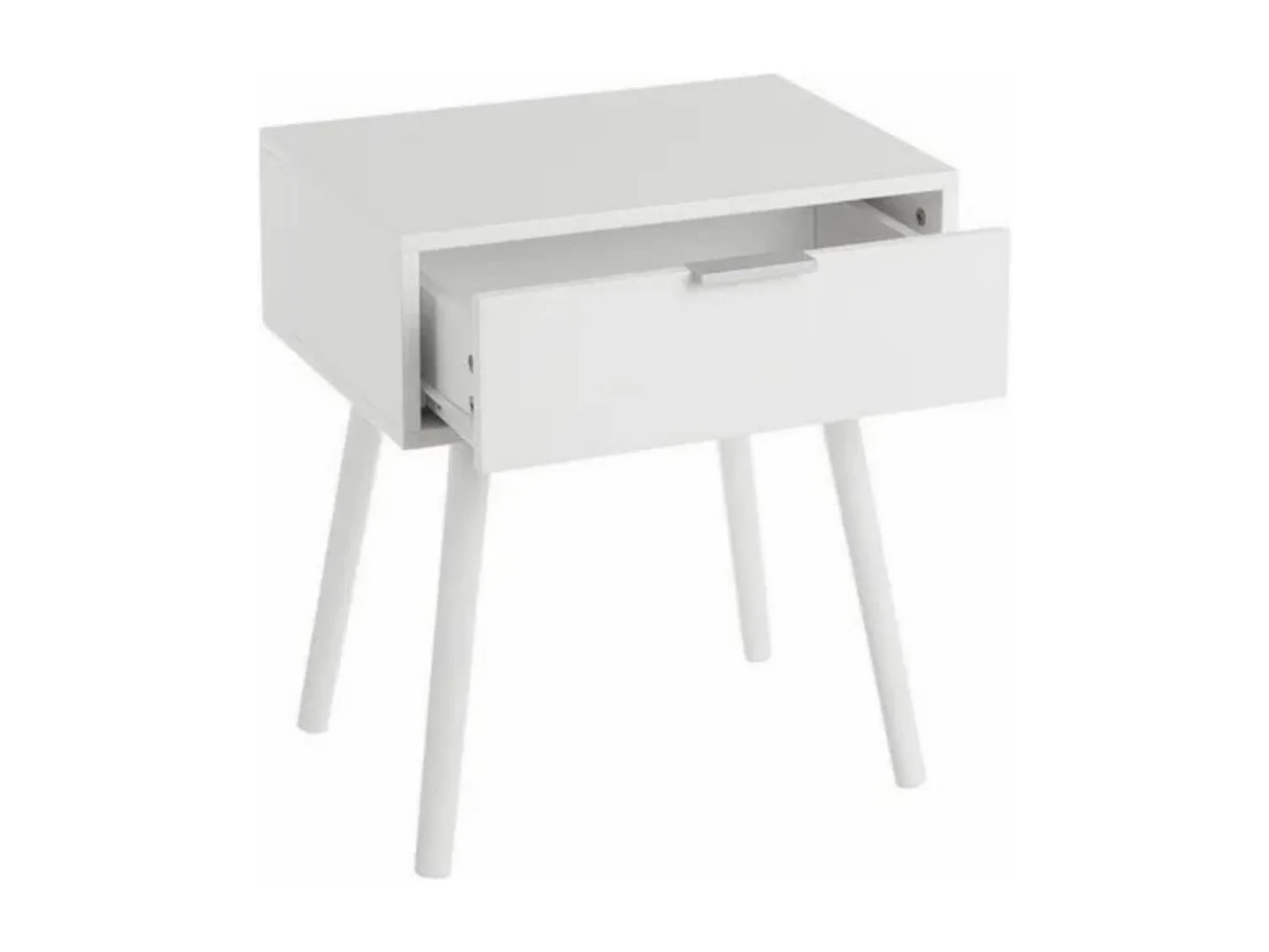 Table de chevet table de nuit coloris blanc - Longueur 40 x Profondeur 30 x Hauteur 45,50 cm