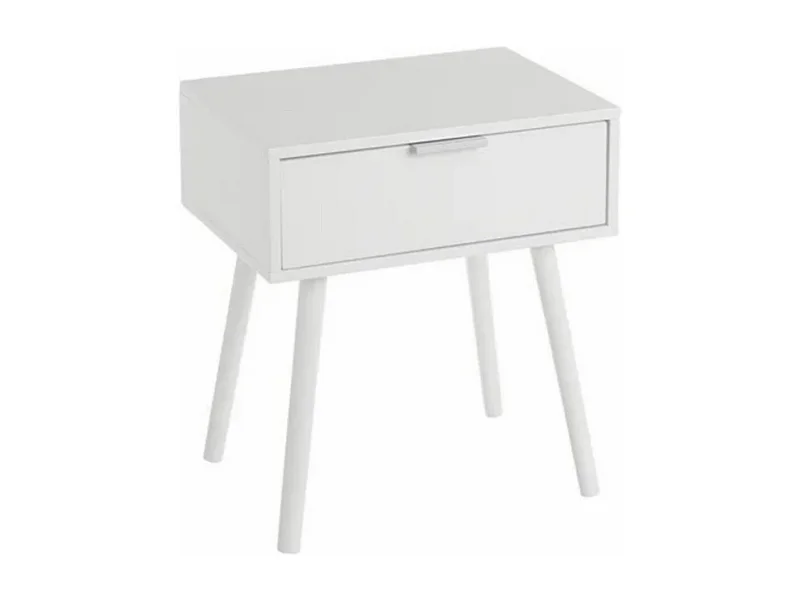 Table de chevet table de nuit coloris blanc - Longueur 40 x Profondeur 30 x Hauteur 45,50 cm
