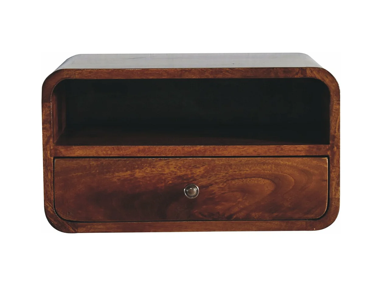 Table de chevet Large Chestnut Curve Upper Slot Floating