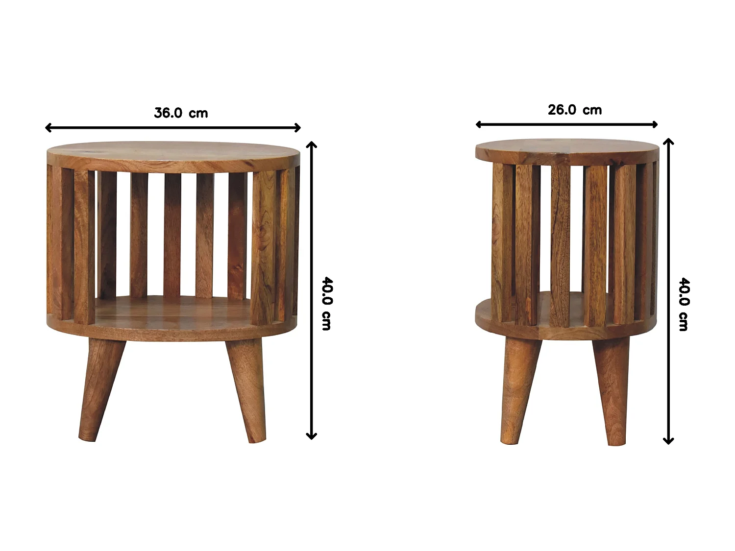 Artisan Furniture Massivholz-Nachttisch Ariella mit Ablage