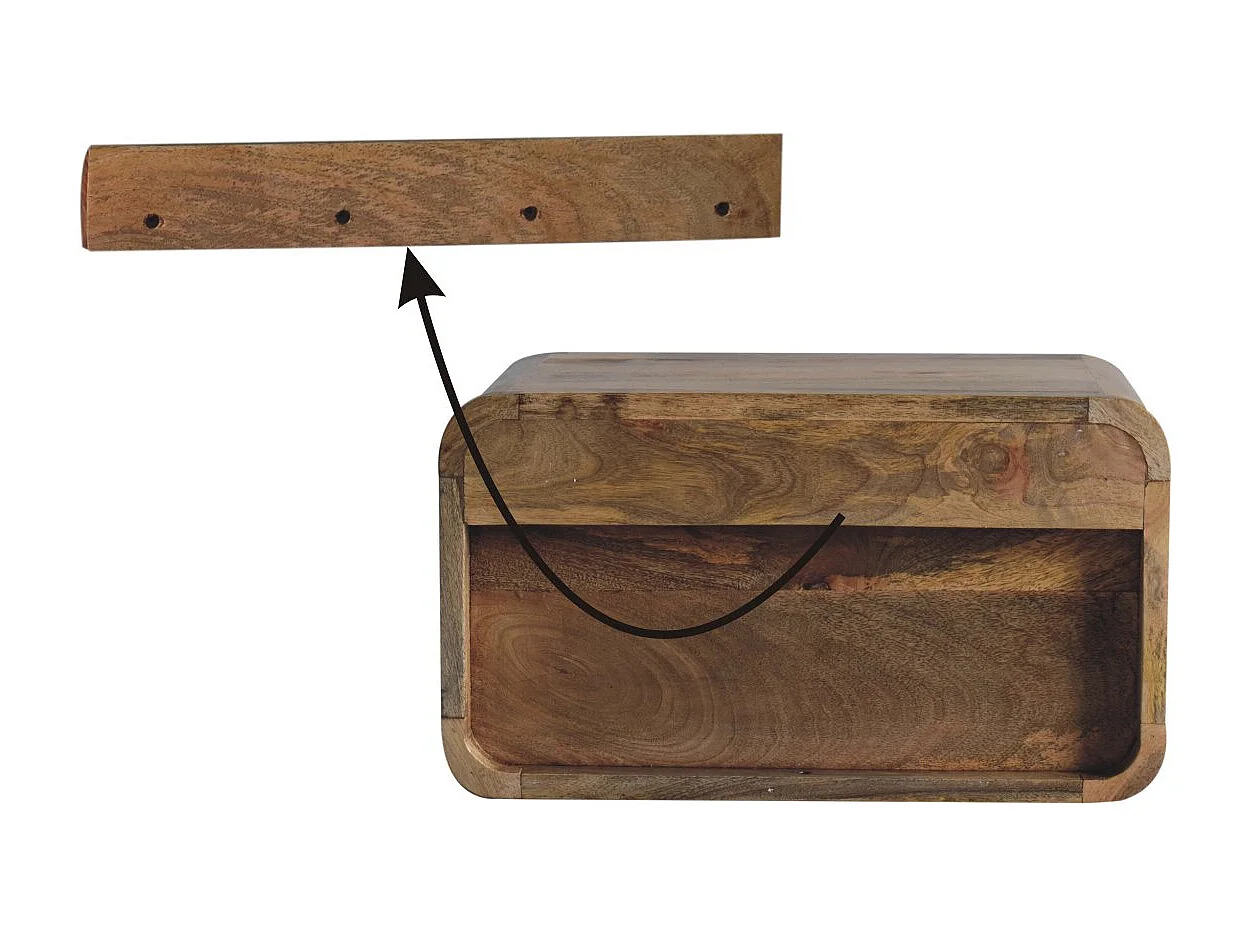 Duża szafka nocna Floating Oak-ish z otworem