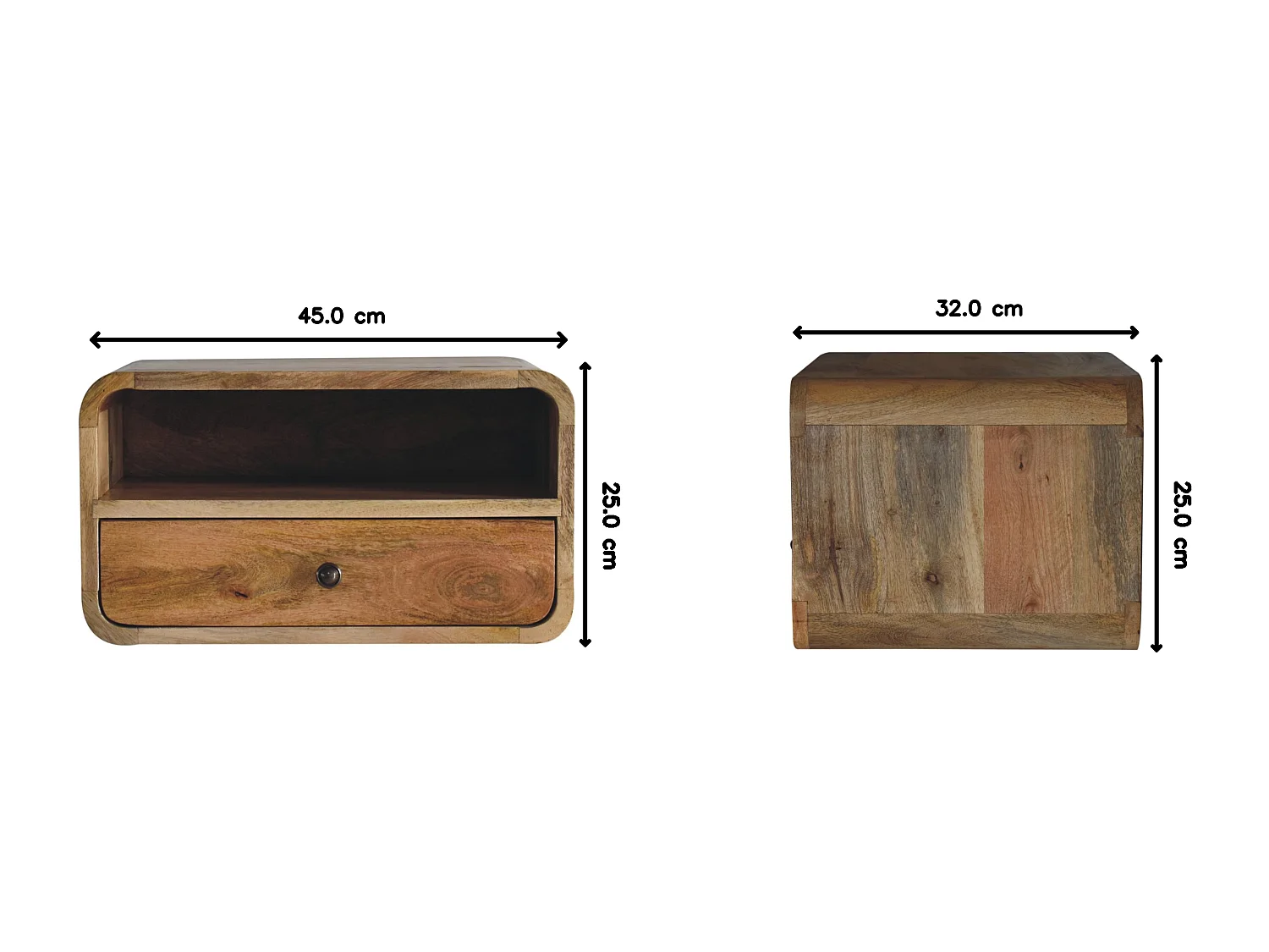 Duża szafka nocna Floating Oak-ish z otworem