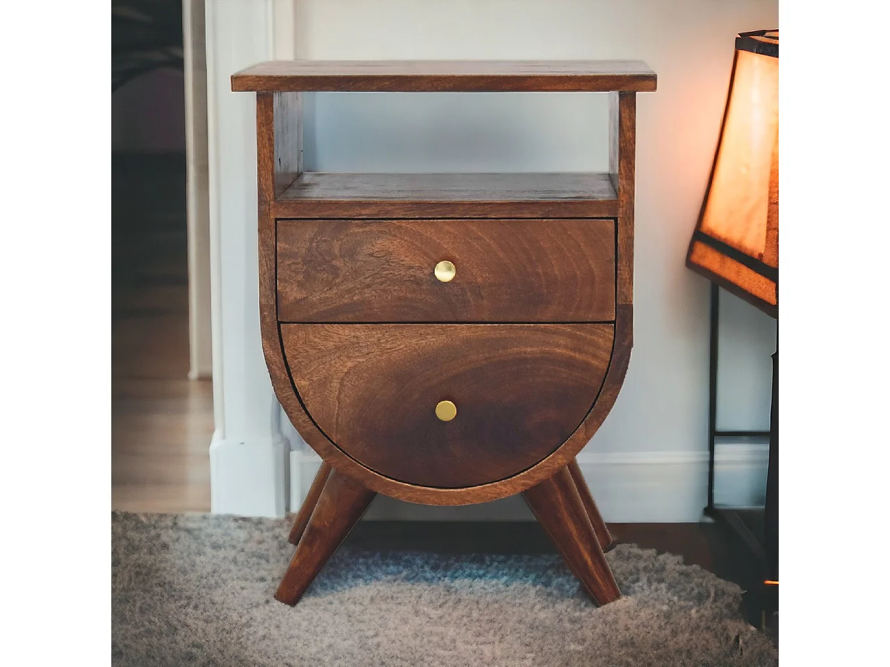 Artisan Furniture Solid Wood Table de chevet Split Chestnut