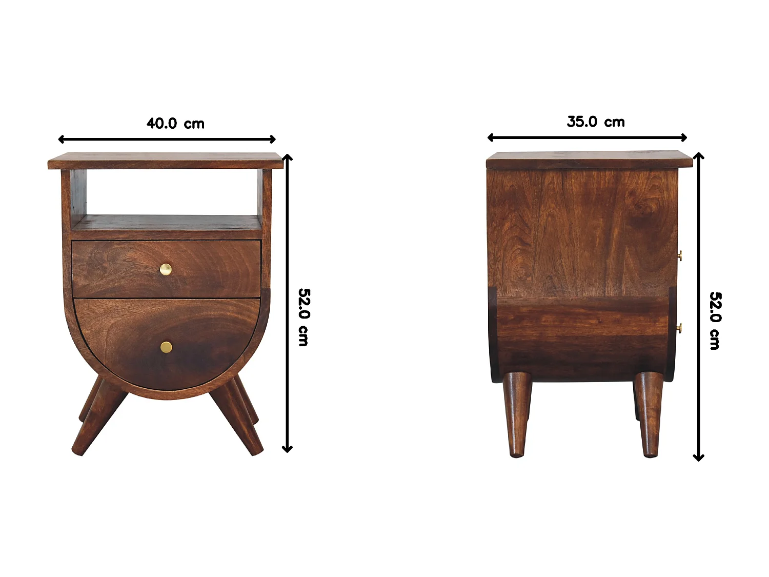 Artisan Furniture Solid Wood Table de chevet Split Chestnut