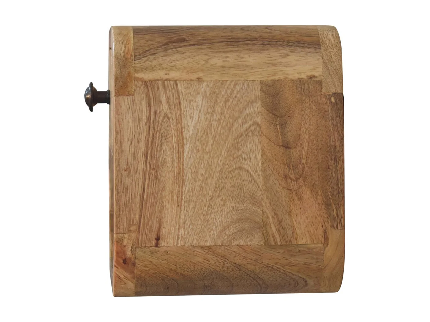 Artisan Furniture Mesa de Cabeceira Extra Mini Curvada em Madeira Maciça Oak-ish, 1 Gaveta e Prateleira Aberta, Marrom Claro