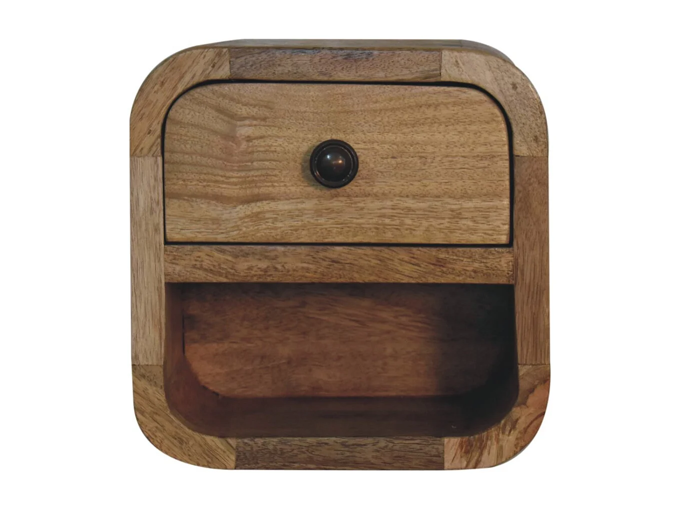 Table de chevet Mini Curved Oak-ish avec Slot