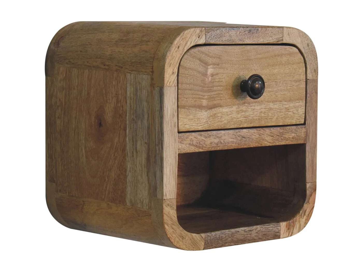 Table de chevet Mini Curved Oak-ish avec Slot