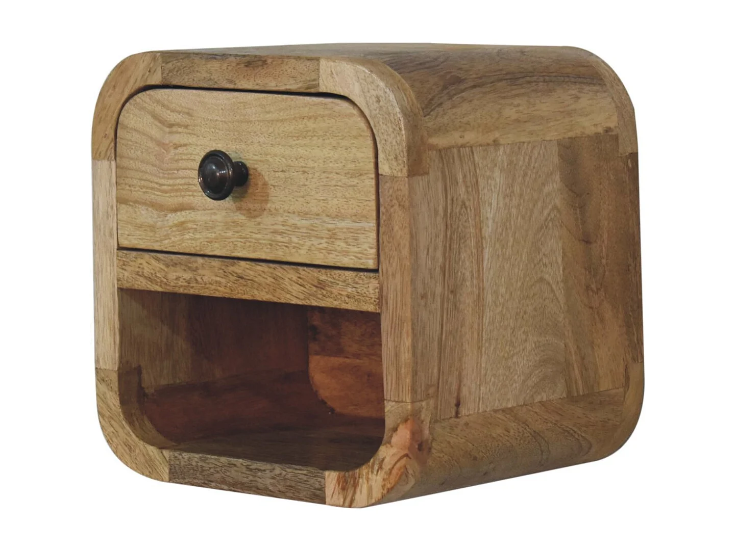 Table de chevet Mini Curved Oak-ish avec Slot