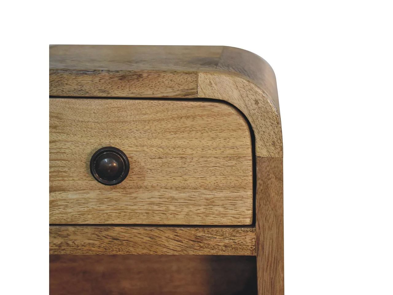 Table de chevet Mini Curved Oak-ish avec Slot