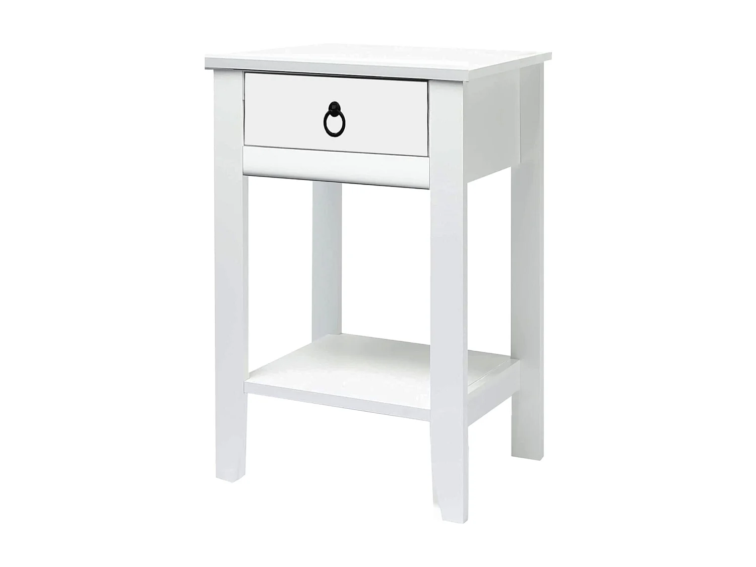 Table chevet table de nuit coloris blanc - longueur 46 x profondeur 35.5 x hauteur 70 cm