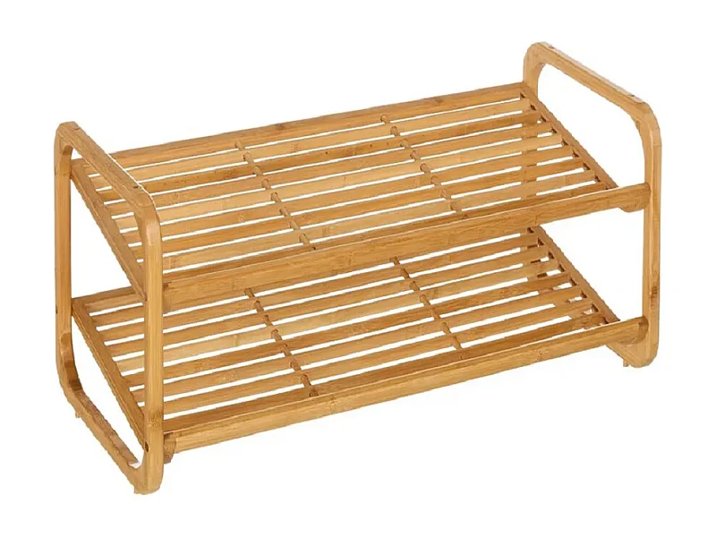 Meuble à chaussures en bambou coloris naturel - Longueur 76 x Profondeur 33 x Hauteur 33 cm