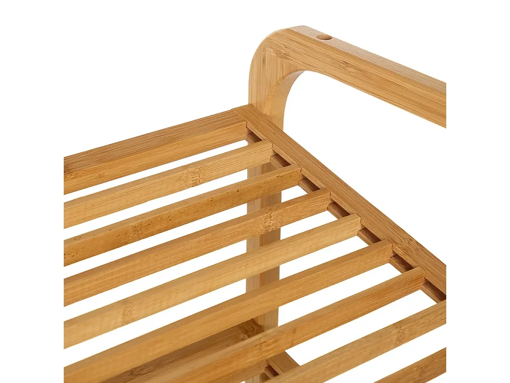 Meuble à chaussures en bambou coloris naturel - Longueur 76 x Profondeur 33 x Hauteur 33 cm