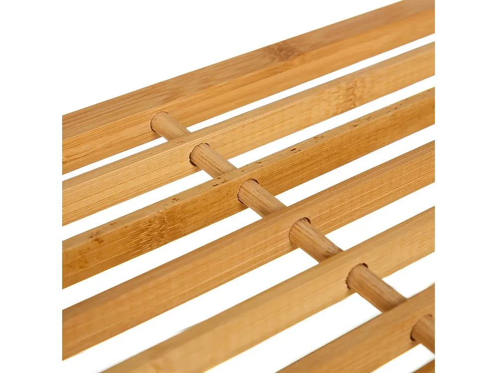 Meuble à chaussures en bambou coloris naturel - Longueur 76 x Profondeur 33 x Hauteur 33 cm