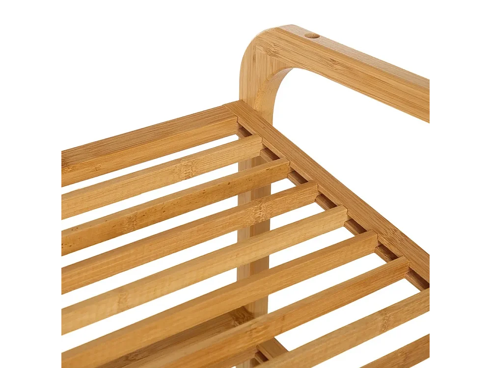 Meuble à chaussures en bambou coloris naturel - Longueur 76 x Profondeur 33 x Hauteur 33 cm