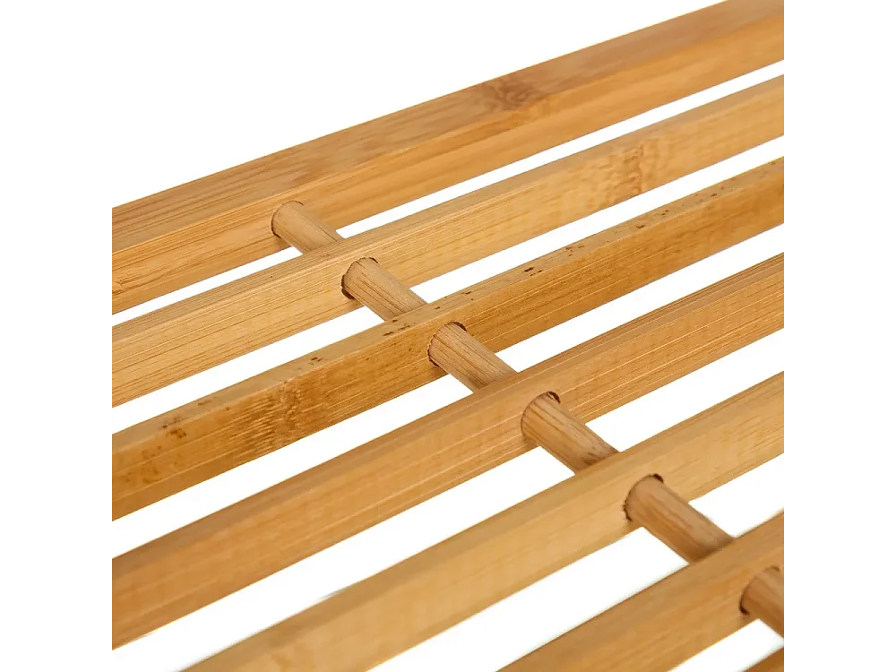 Meuble à chaussures en bambou coloris naturel - Longueur 76 x Profondeur 33 x Hauteur 33 cm