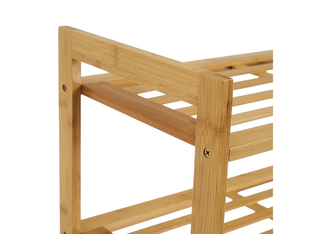 Meuble à chaussures en bambou coloris naturel - Longueur 70 x Profondeur 26 x Hauteur 50 cm