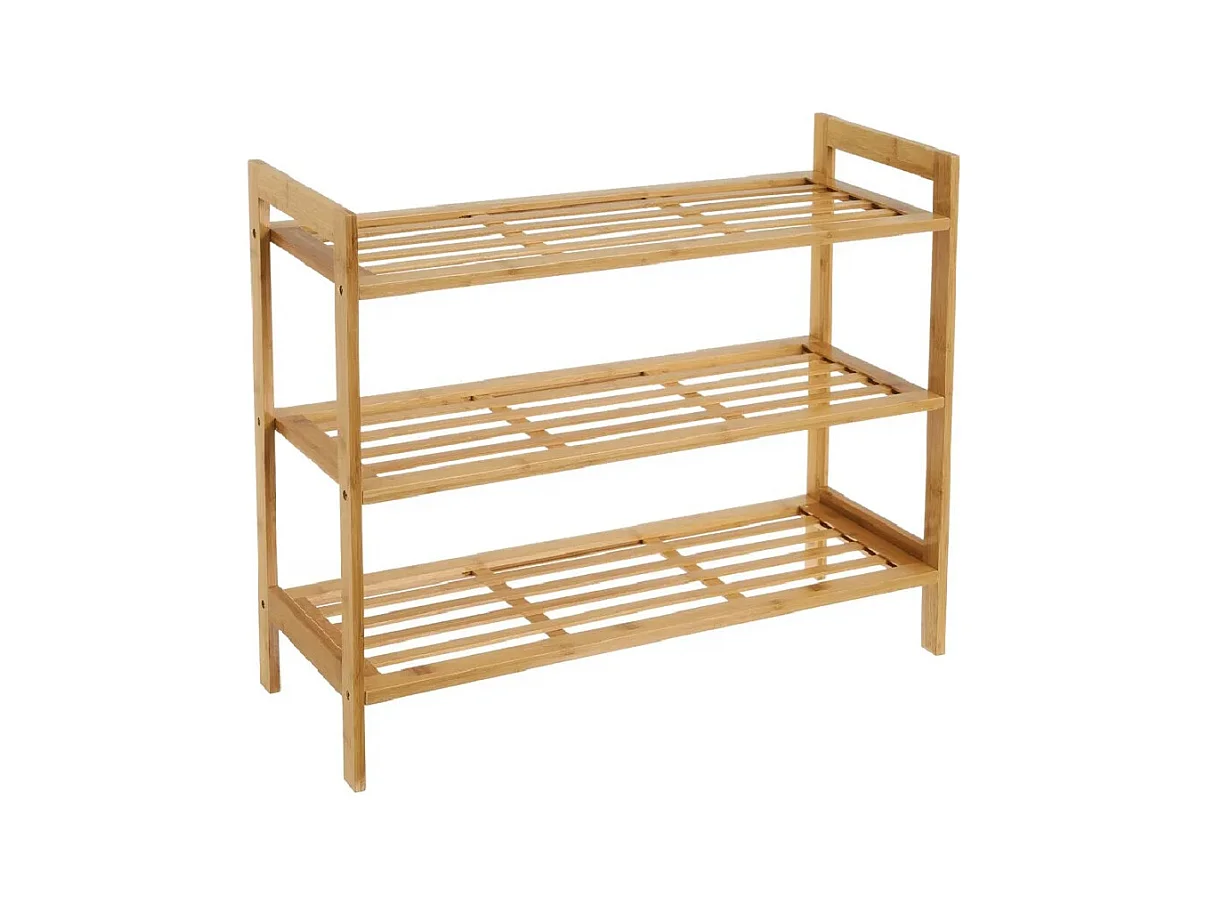 Meuble à chaussures en bambou coloris naturel - Longueur 70 x Profondeur 26 x Hauteur 50 cm