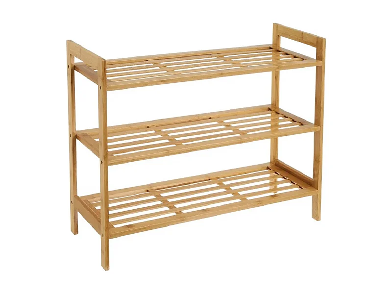 Meuble à chaussures en bambou coloris naturel - Longueur 70 x Profondeur 26 x Hauteur 50 cm