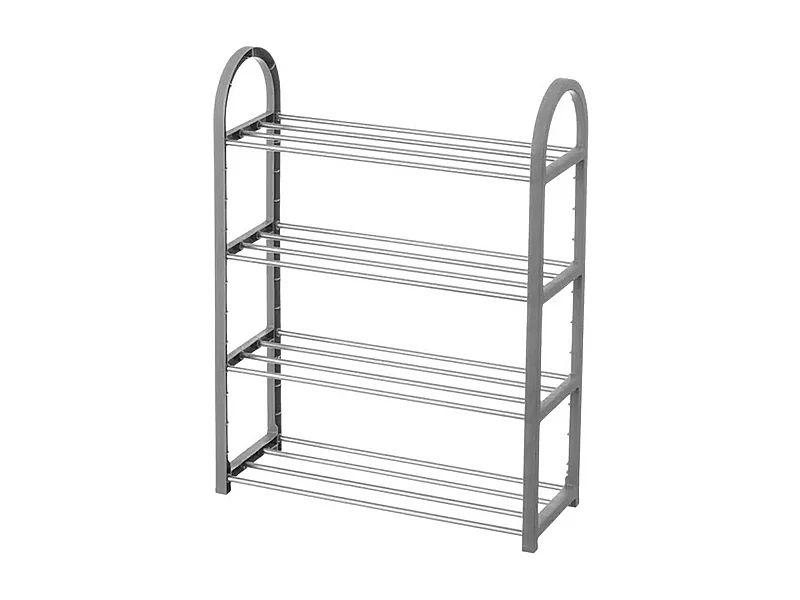 ARMOIRE À CHAUSSURES 4 TABLETTES GRIS 50 X 19 X 65 CM