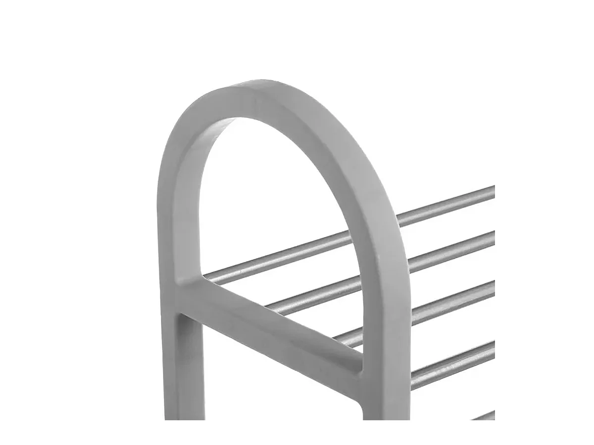 Etagère à chaussures, meuble de rangement coloris chrome/gris - Longueur 50 x Profondeur 19 x Hauteur 82 cm -