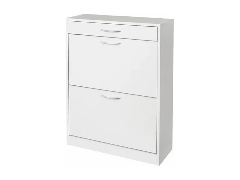 Meuble à chaussures, armoire à chaussure coloris blanc - Longueur 60 x Profondeur 24 x Hauteur 80 cm