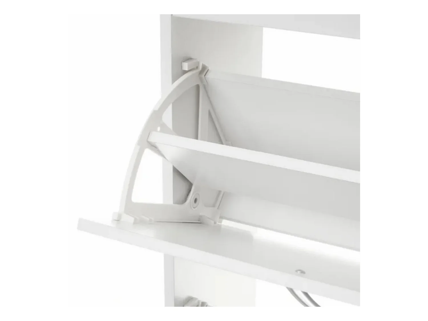 Meuble à chaussures, armoire à chaussure coloris blanc - Longueur 60 x Profondeur 24 x Hauteur 80 cm