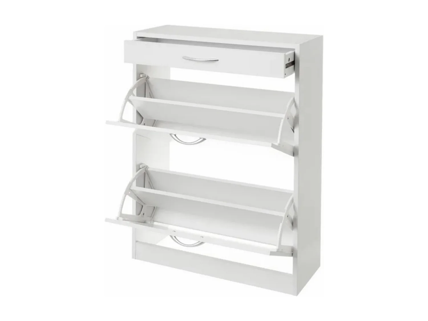 Meuble à chaussures, armoire à chaussure coloris blanc - Longueur 60 x Profondeur 24 x Hauteur 80 cm