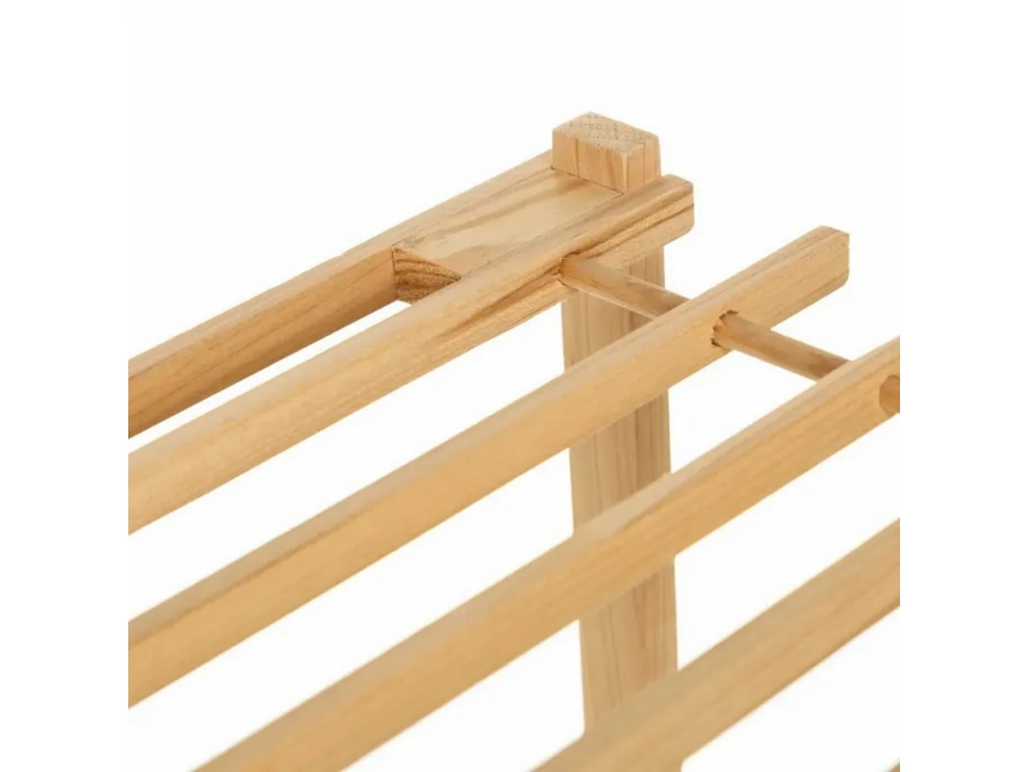 Meuble à chaussures en bois de sapin coloris naturel - Longueur 64 x Profondeur 26 x Hauteur 29,50 cm