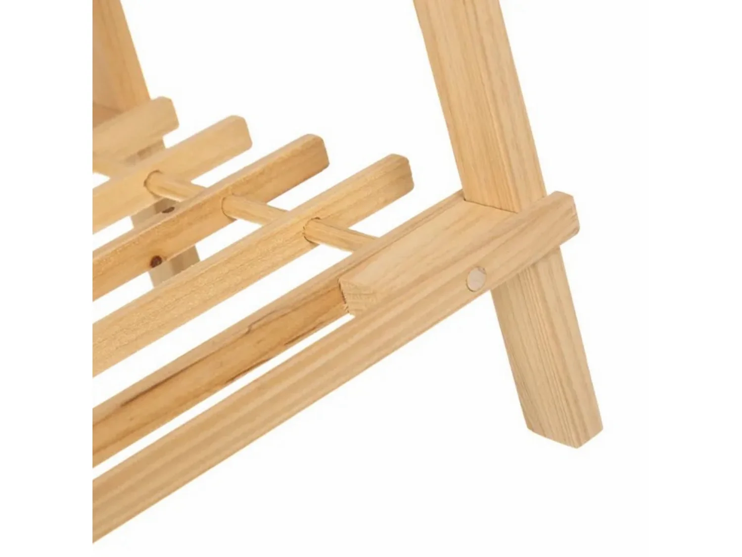 Meuble à chaussures en bois de sapin coloris naturel - Longueur 64 x Profondeur 26 x Hauteur 29,50 cm