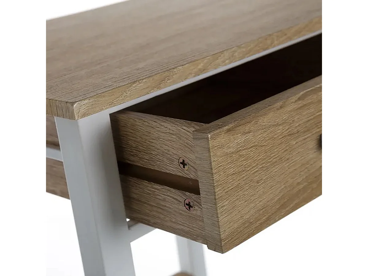 Chariot de cuisine, desserte de cuisine avec 1 tiroir coloris blanc/chêne - Longueur 42 x Profondeur 38 x Hauteur 81 cm