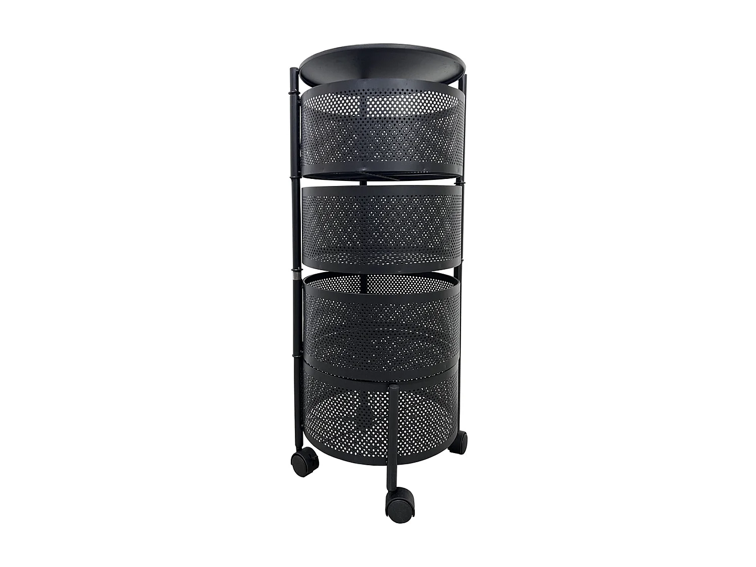 Chariot De Rangement Rotatif MYOYAY 5 Niveaux Avec Roulettes - Pour Fruits, Légumes, Épices - Noir - Cuisine, Salle De Bain, Bureau