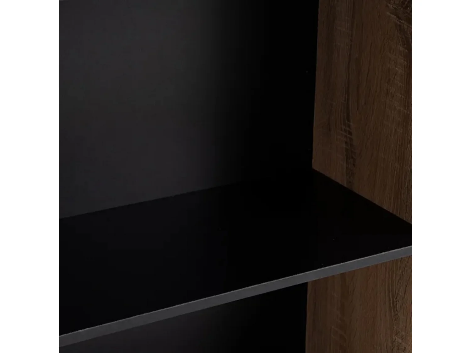 Bibliothèque meuble étagère coloris naturel/noir - Longueur 60 x Profondeur 29 x Hauteur 147 cm