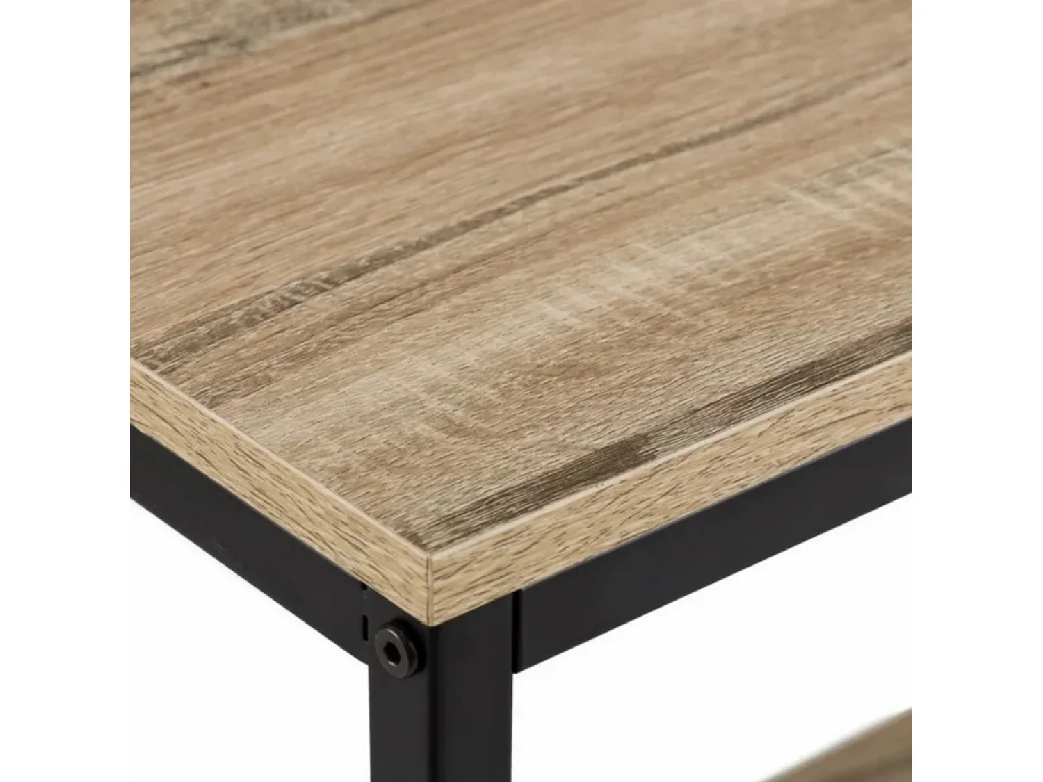 Bibliothèque meuble étagère coloris naturel/noir - Longueur 120 x Profondeur 30 x Hauteur 80 cm