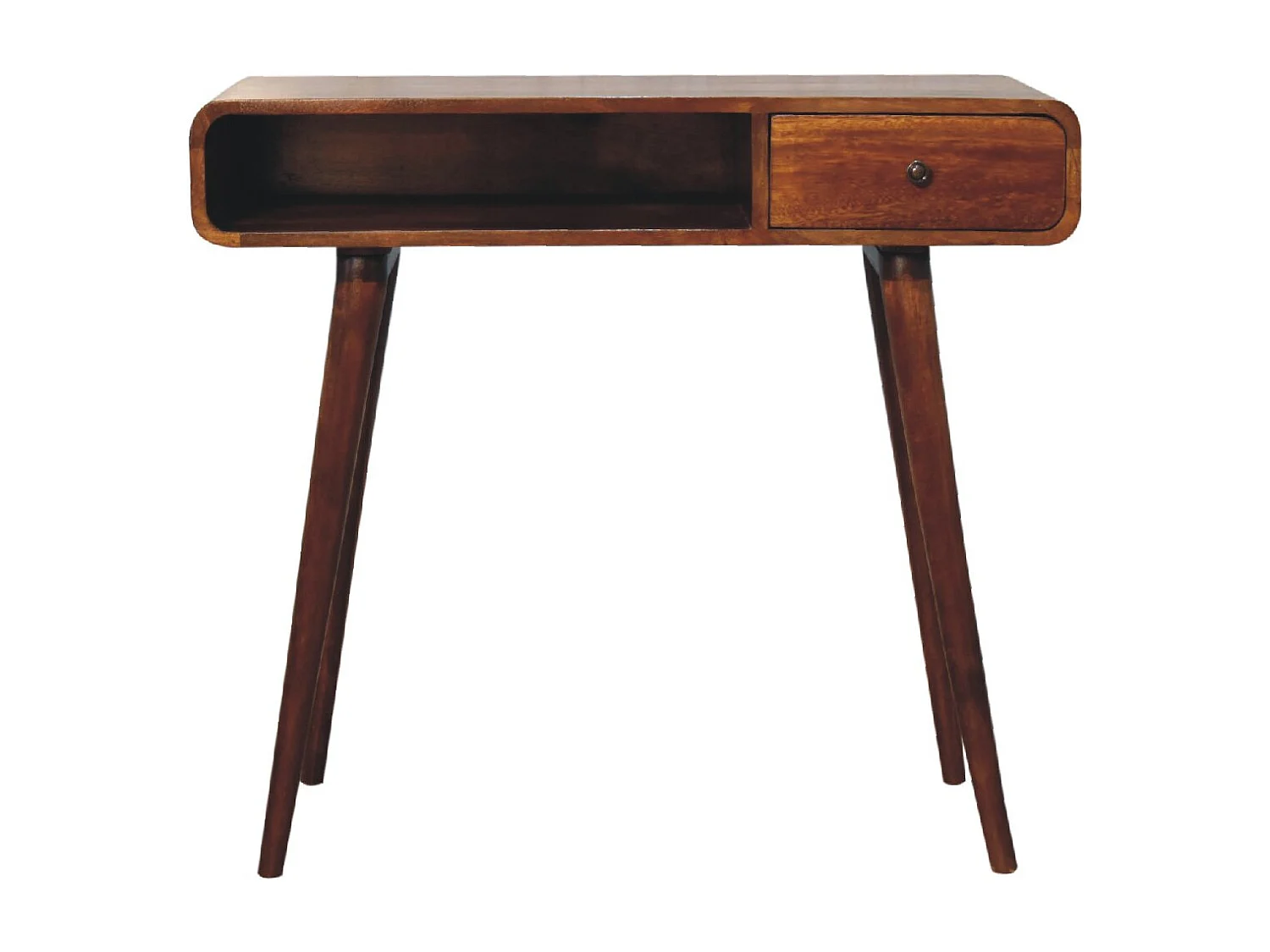 Biurko z zakrzywionym blatem z orzecha