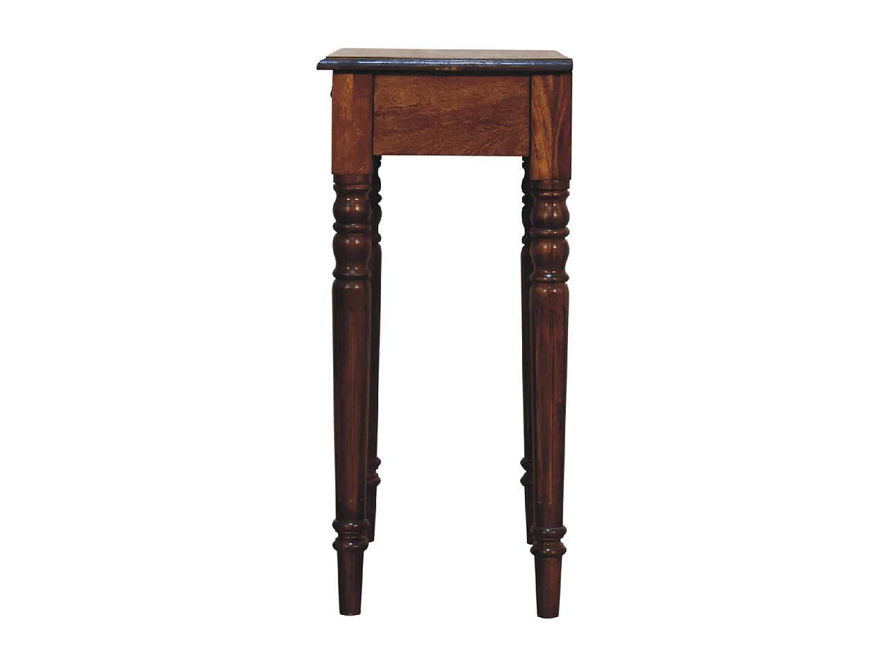 Artisan Furniture Bureau d'écriture en bois massif finition châtaignier avec pieds tournés, 1 tiroir, marron