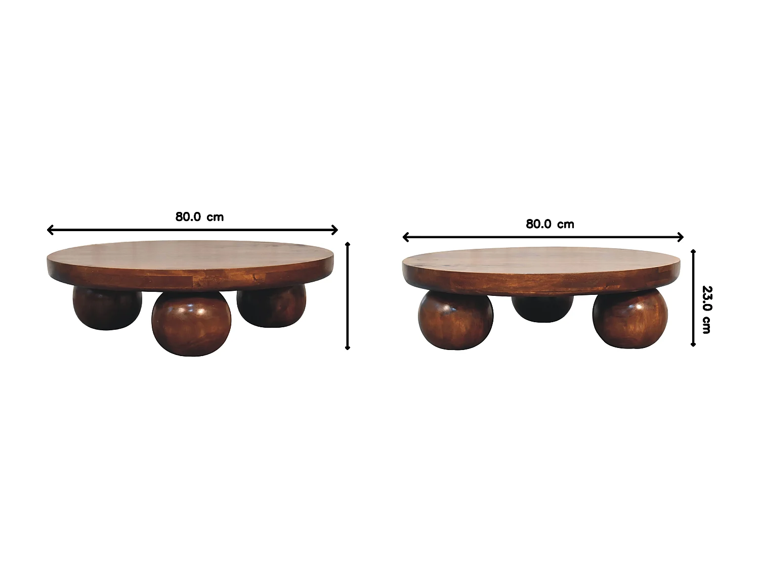 Artisan Furniture Solid Wood Table Chestnut Central Ball