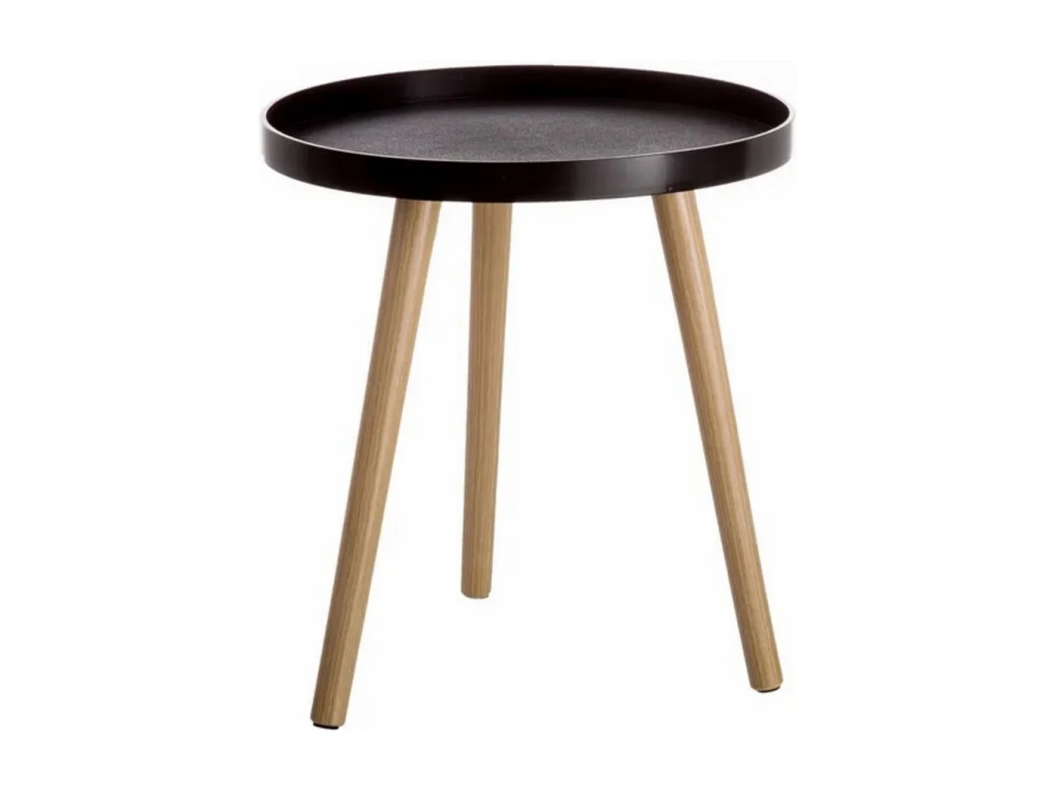 Table d'appoint coloris noir/naturel- Longueur 40 x Profondeur 40 x Hauteur 43,50 cm