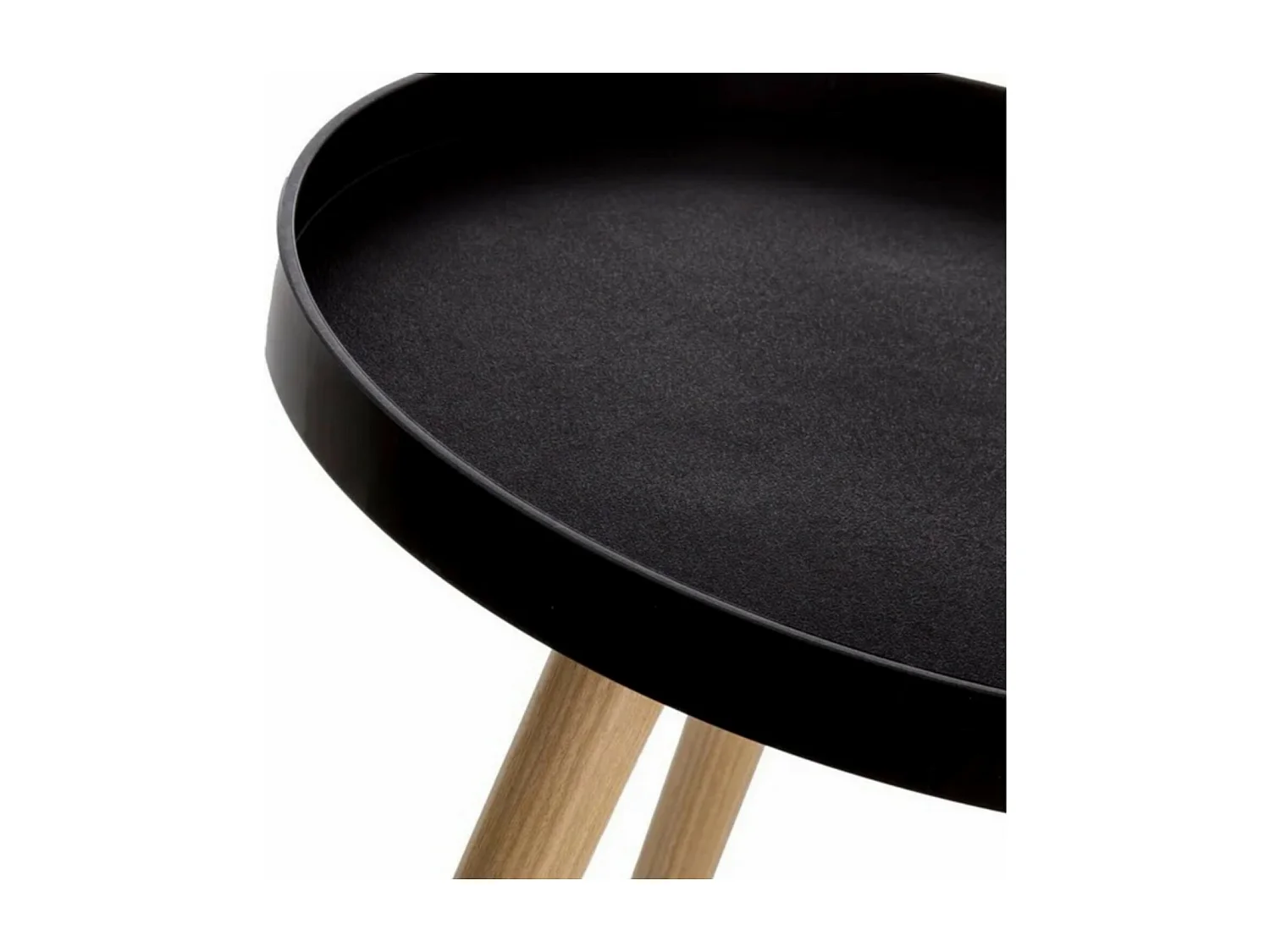Table d'appoint coloris noir/naturel- Longueur 40 x Profondeur 40 x Hauteur 43,50 cm